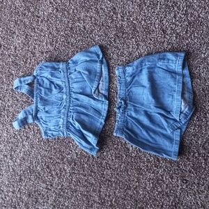 Blue Jean short set 18-24 month old navy